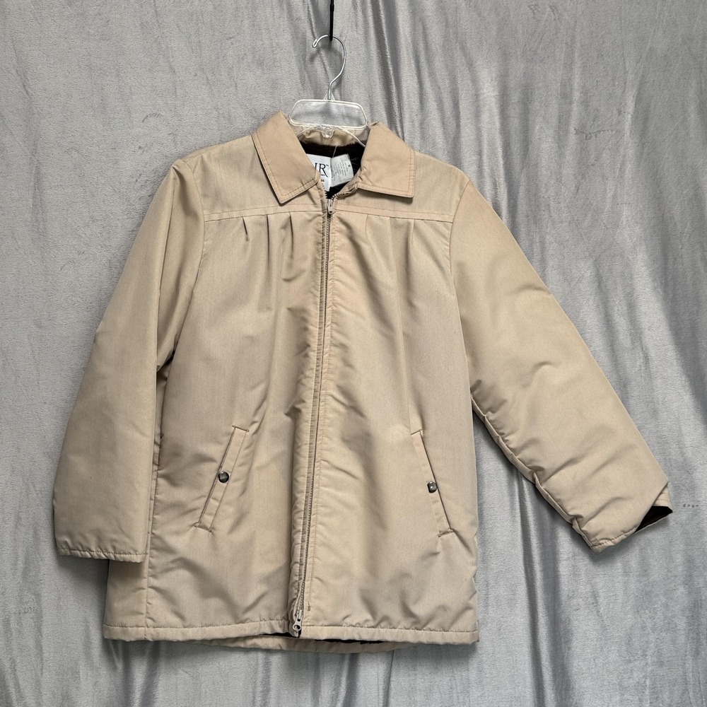 Blair‎ Jacket Mens Medium Beige Tan Sherpa Lined Full Zip Winter Warm Coat USA